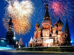 New Years Eve fireworks in Russia. 