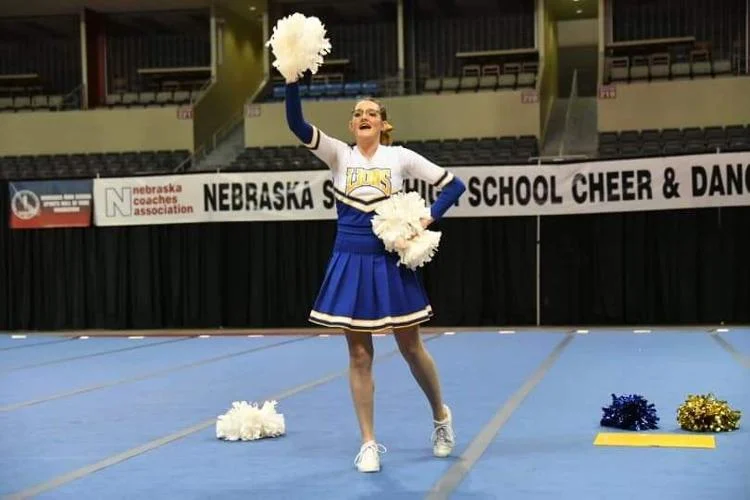 Nebraska+Cheerleader+Competes+at+State+Alone%21